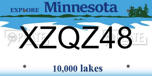 XZQZ48 Minnesota License Plate