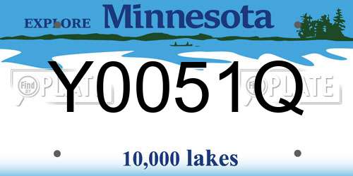 Y0051Q Minnesota License Plate