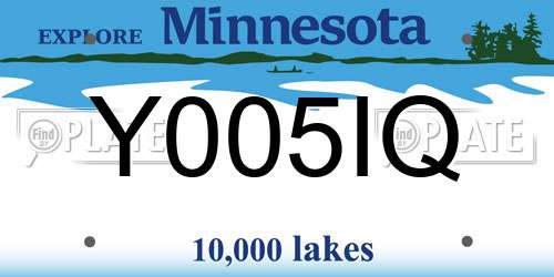 Y005IQ Minnesota License Plate