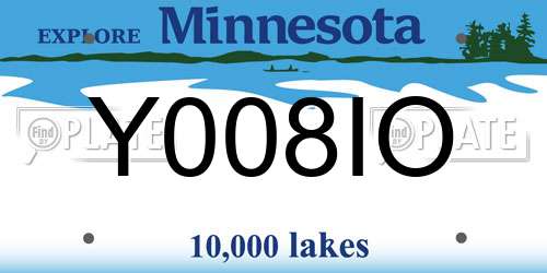 Y008IO Minnesota License Plate