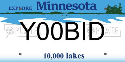 Y00BID Minnesota License Plate