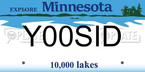 Y00SID Minnesota License Plate