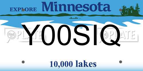 Y00SIQ Minnesota License Plate