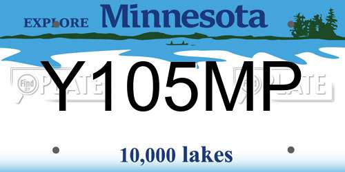 Y105MP Minnesota License Plate