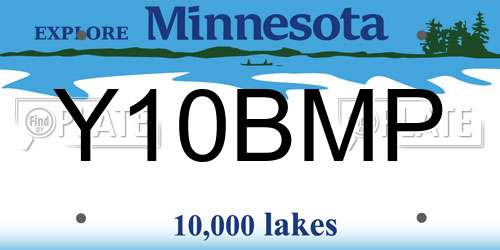 Y10BMP Minnesota License Plate