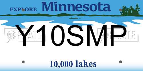 Y10SMP Minnesota License Plate