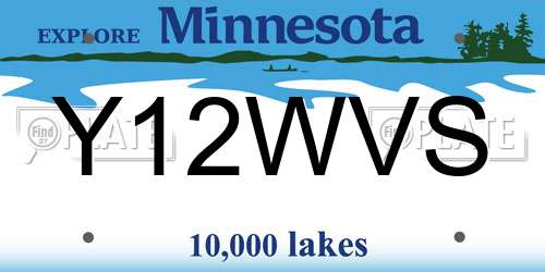 Y12WVS Minnesota License Plate