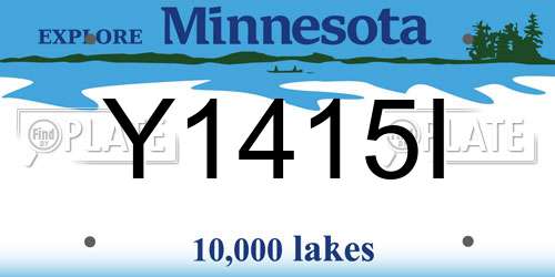 Y1415I Minnesota License Plate