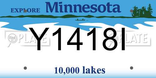 Y1418I Minnesota License Plate