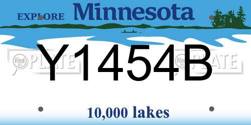 Y1454B Minnesota License Plate