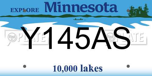 Y145AS Minnesota License Plate
