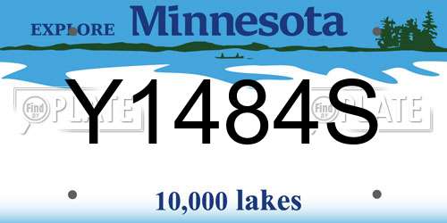 Y1484S Minnesota License Plate