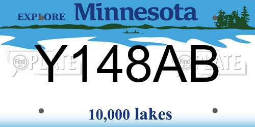 Y148AB Minnesota License Plate