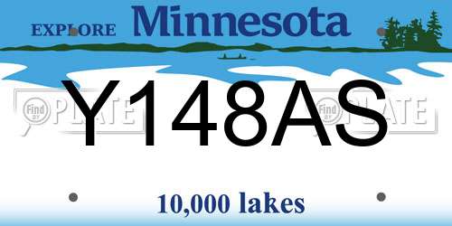 Y148AS Minnesota License Plate