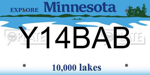Y14BAB Minnesota License Plate