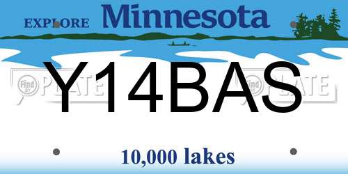 Y14BAS Minnesota License Plate