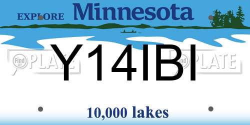 Y14IBI Minnesota License Plate