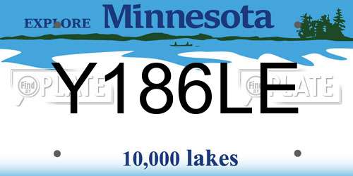Y186LE Minnesota License Plate