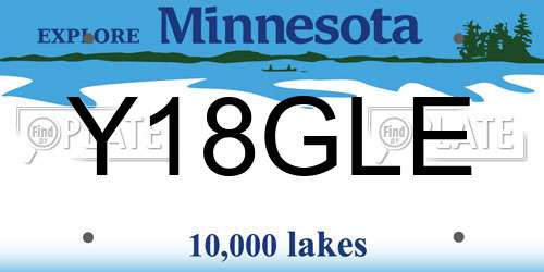 Y18GLE Minnesota License Plate