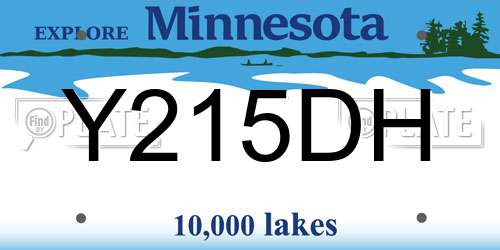 Y215DH Minnesota License Plate