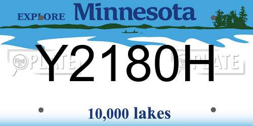 Y2180H Minnesota License Plate