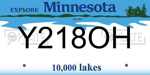 Y218OH Minnesota License Plate