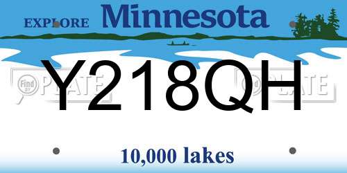 Y218QH Minnesota License Plate