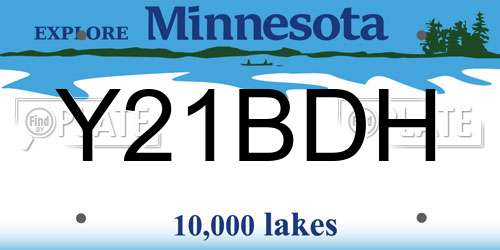 Y21BDH Minnesota License Plate