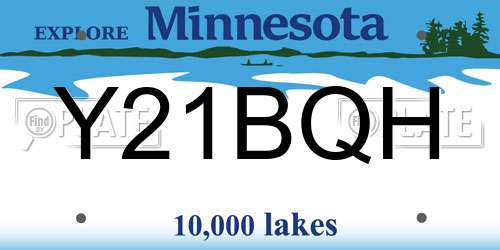 Y21BQH Minnesota License Plate