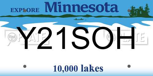 Y21SOH Minnesota License Plate