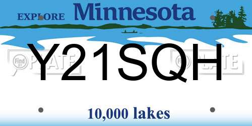 Y21SQH Minnesota License Plate
