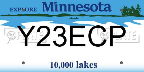 Y23ECP Minnesota License Plate