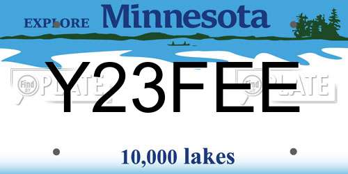 Y23FEE Minnesota License Plate