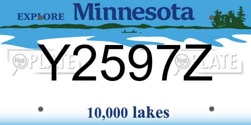 Y2597Z Minnesota License Plate