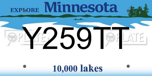 Y259TT Minnesota License Plate