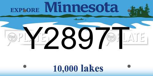 Y2897T Minnesota License Plate