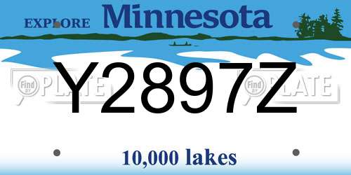 Y2897Z Minnesota License Plate