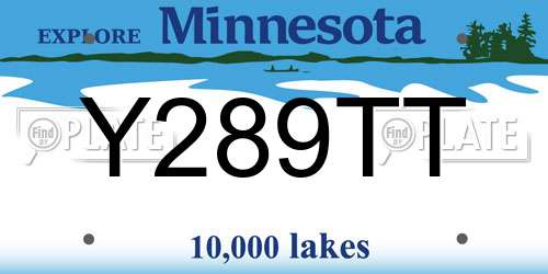 Y289TT Minnesota License Plate