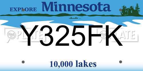 Y325FK Minnesota License Plate