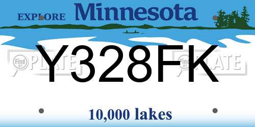 Y328FK Minnesota License Plate