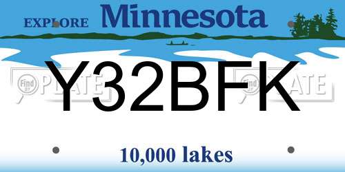 Y32BFK Minnesota License Plate