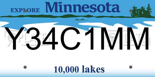 Y34C1MM Minnesota License Plate