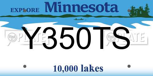 Y350TS Minnesota License Plate