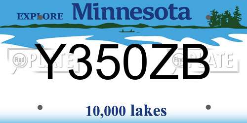 Y350ZB Minnesota License Plate