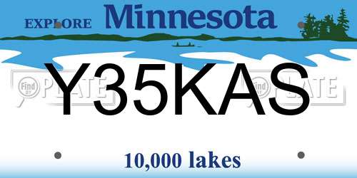 Y35KAS Minnesota License Plate