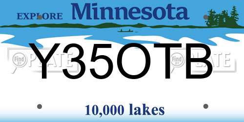 Y35OTB Minnesota License Plate