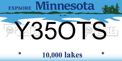 Y35OTS Minnesota License Plate