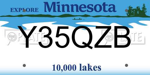 Y35QZB Minnesota License Plate