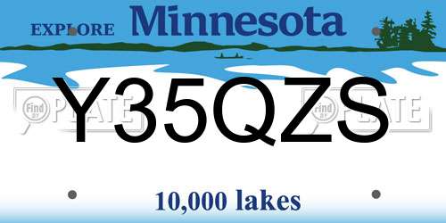 Y35QZS Minnesota License Plate