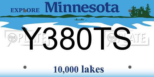 Y380TS Minnesota License Plate